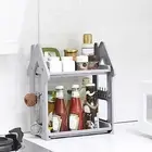 Spice Rack Hollow Design Space-saving 3 Layers Spice Holder Shelf Plastic