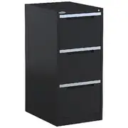 Steelco 3 Drawer Vertical Filing Cabinet Satin Black