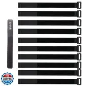 Oldhill Hook and Loop Cinch Straps Adjustable and Reusable - 10 Pack (12" x 0