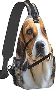 [QVUEagriSJ] Sling Bag for Men Women Crossbody Backpack Cute Beagle Dog Crossbody Bag Chest Bag for Travel Sport