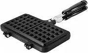 MAGICLULU Waffle Bread Breakfast Baking Tray Waffle Maker Flip Waffle Plates Cake Mould Baking Tool Waffle Baking Press Baking Mould Non-stick Mould for Waffle Black Cast Aluminum