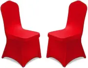 Yahpetes Chair Cover Red Polyester Spandex Banquet Covers 1 Pcs