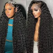 Durpem Lace Front Wig Deep Wave Human Hair 250 Density 13x6 HD Pre Curled Deep Glueless Wigs for Women