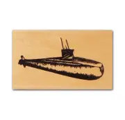 Submarine mounted silhouette, Navy sub, USN, naval warfare, military CMS#4