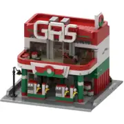 Modular Gas Station with Convenience Store and Car Store 1617 Pieces MOC Build