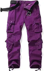 [AK-TAC] Men's Casual Cargo Pants Military Army Camo Pants Combat Work Pants with 8 Pockets(No Belt)