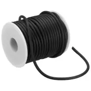 16 Yards 4mm PVC Hollow Pipe Rubber Cord 2mm ID with Plastic Spool, Black