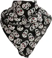 [SHERCHPRY] Halloween Skull Bandana Paisley Headwrap Bandana Scarf Skeleton Headwrap Silk Headband Scarf Mens Halloween Parties Headwrap Hair Scarves Fashion Headgear Men and Women