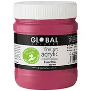 Global Colours Acrylic Paint Zero VOC 500mL Fuchsia
