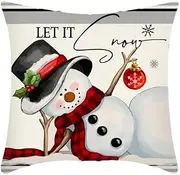 Cushion Covers Cushion Covers 40cm x 40cm Grey Snowman Cushion Covers Invisible Zipper Sofa Cushions Outdoor Cushions Garden Cushions Decorative Pillows Square Pillow Case(Grey Snowman,(60x60cm))