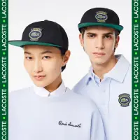 在飛比找momo購物網優惠-【LACOSTE】中性款-附徽章棉質斜紋帽(黑色)