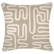 Cushion Cover-With Piping-Maze Taupe-45cm x 45cm