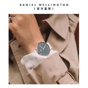 Daniel Wellington 錶帶 Petite Dover 純淨白織紋錶帶-玫瑰金(DW00200167)/ 18mm-適用36mm手錶