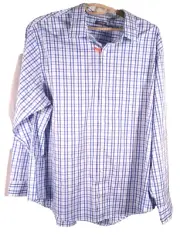 Van Heusen Traveler non-iron stain shield blue/white 2XL shirt NWT