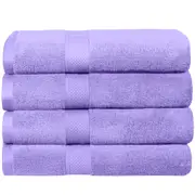 LINENOVA 650GSM 100% Cotton Bath Towels Set- 4 Pack - Lavender