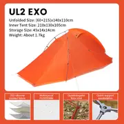 Ultralight Hiking Tent - Mobi Garden Light Knight, Orange / Double