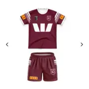 QLD Maroons 2024 Home Kids Kit Shorts and Shirt Size: kids 22 (8-9 Age)
