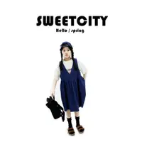 在飛比找ETMall東森購物網優惠-sweetcity原創女童牛仔背帶裙