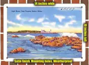 METAL SIGN - Maine Postcard - Light House, Cape Porpoise Harbor, Maine