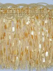 20 Yards - 4.25" Elegant Confetti lace Tassel Fringe Trim Yellow Gold Wholesale