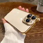 金色透明適用於 IPHONE 15 14 13 12 11 PRO MAX XS MAX XR 7 8 PLUS 手機殼