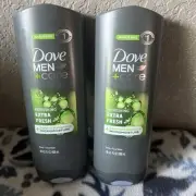 2 Pack Dove Men + Care Micro Moisture EXTRA FRESH Body & Face Wash 18oz. Ea New