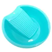 Blue Washboard Basin for Hand Washing Clothes and Delicate Articles