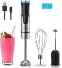 USB Rechargeable Cordless Immersion Blender with 8 Speed Settings