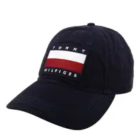 在飛比找蝦皮商城優惠-TOMMY HILFIGER- 紅白繡線大旗標標誌棒球帽(海