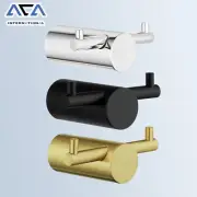 ACA Double Towel Clothes Robe Hook Holder Hanger Silver/Black/Brushed Gold Wall