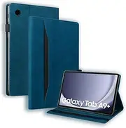 [CXTcase] Case for Samsung Galaxy Tab A9+ 2023 11 Inch (SM-X210/SM-X215/SM-X216) Skin Feel PU Leather Wallet Protective Cover with Card Slots and Stand Function for Samsung Galaxy Tab A9+ - Navy Blue