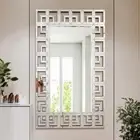 Large Frameless Silver Decorative Wall Mirror Hang Horizontally or Vertically