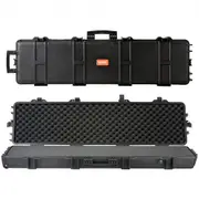VEVOR Rifle Case, Rifle Hard Case with 3 Layers Fully-protective Foams, 50 inch lockable Hard Gun Case with Wheels, IP67 Waterproof & Crushproof, for