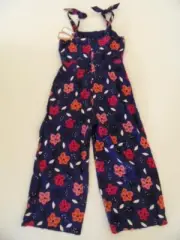 Princess Highway Esta Linen / Cotton Overalls Jumpsuit wide leg size 10 Floral