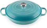 [Le Creuset] Enameled Cast Iron Signature Braiser, 3.5 qt., Caribbean