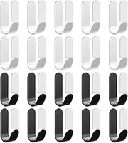 HAIKING Bathroom Wall Hooks, 20 PCS Stainless Steel Wall Hooks for Hanging Jackets, Kitchenware, Keys, Bags and Hats (Black & White)