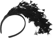 [Healvian] Carnival Fascinator Headpiece Decorative Headband with Vintage Plume Design for Party Festivals and Special Events Comfortable Headdress Accessory Black