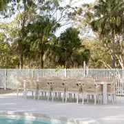 Balmoral 3.55m Outdoor Teak Top Aluminium Table with 12 Hugo Chairs - Outdoor Aluminium Dining Settings