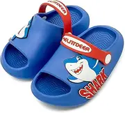 [techcity] Toddler Little Kids Slide Sandals Cute Summer Shower Beach Pool Slippers Thick Sole Slip On Sandals Water Shoes with Backstrap Boys Girls Clogs