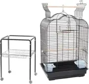 I.Pet Bird Cage Large Cages Parrot Aviary Stand-Canary Budgie Finch Perch Black