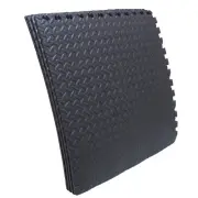 Exercise Mat EVA Foam Interlocking Tiles Gym Flooring Fitness Yoga Workout Black