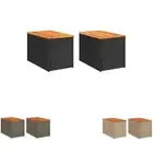 Garden Side Tables Sofa Coffee End Table 2 pcs Poly Rattan Solid Wood vidaXL