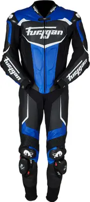 Furygan Overtake, leather suit 1pcs. perforated , color: Black/Blue/White , size: 56
