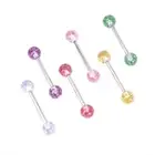8PCS/Set Colorful Glitters Tongue Rings Barbell Ball Body Piercing JewelrySJA _t