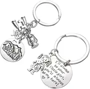 [OATIPHO] Creative Key Holder present Her Creative Keychains Pendant Rings Dad Birthday Keychains Ill Always Be Your Little Girl Key Ring Letter Metal Keychains Silver