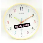 ~CANDY BABY~✈🇯🇵台灣製造 台灣品牌 A-ONE 彩色數字 活潑 動人 夜光指針 TG0276 靜音 掛鐘