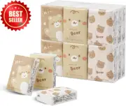 27pk Travel Pocket Tissues 3-Ply Mini Facial Wipes Bear Design Wedding Favors