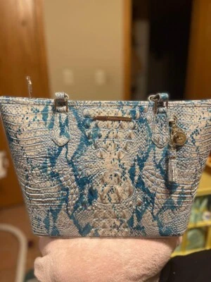 New Brahmin Croco Leather Mesmerized Melbourne MD Asher Tote Satchel Purse $345