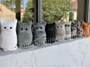 CROCHET KITTY CAT amigurumi soft toy, plush cat, stuffed cat, hand made ornament