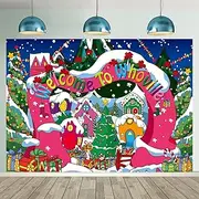 Welcome to Whoville Backdrop 8x6FT Winter Christmas Village Photography Background for Kids First Birthday Baby Shower Happy New Year Xmas Holiday Party Decoration Supplies Photo Props